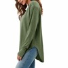Imily Bela Womens Deep V Neck Tunic Tops Long Sleeve Oversized Casual Loose Fit Curved Hem T Shirts - 3 of 4