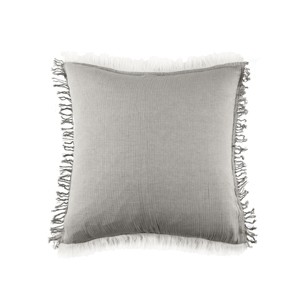 EY Essentials 22" x 22" Declan Solid Ash Gray Cotton Decor Throw Pillow - 1 of 4