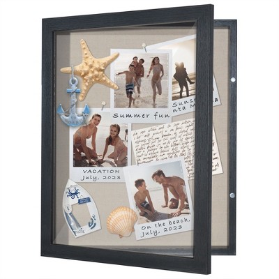 Americanflat Front Loading Shadow Box Frame and Display Case for Keepsakes