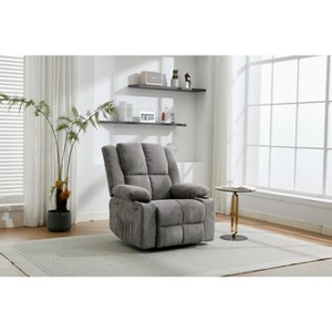 Reclinable Rocking Chair for Adults, Manual Recliner Chair with Cup Holder, Rocking Chairs with Massage and Heating, for Living Room, Bedroom - 1 of 4