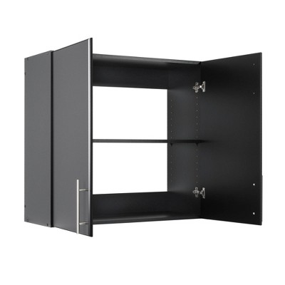 Black Adjustable Wall Mounted Storage Cabinet with Shelves