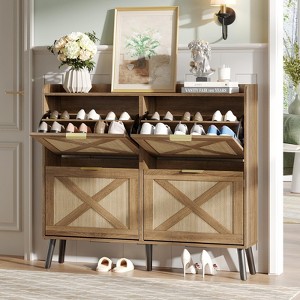 Large Shoe Storage Cabinet with 4 Flip Drawers - 1 of 4