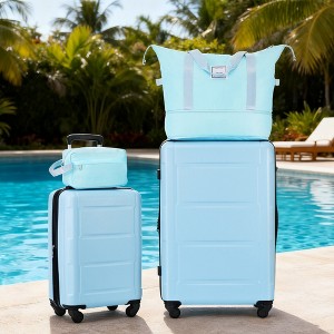KWPZQEB 2-Piece Luggage Set Carry on Suitcase with ABS+PC Hardshell, Spinner Wheels & TSA Lock (20''+28'') - 1 of 4