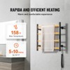 VEVOR 4 Bars Towel Warmer Rack, Wall Mounted Heated Towel Rack for Bathroom, IPX5 Waterpoof Towel Heater Rack with Timer & Display Screen, Black - 3 of 4