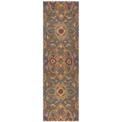Heritage Green and Yellow Hand-Tufted Wool Runner Rug
