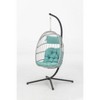NicBex Outdoor Patio Wicker Hanging Egg Chair with Cushion and Stand for Patio Bedroom Porch Garden - 2 of 4