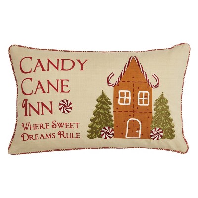 Park Designs Christmas Memories Candy Cane Inn 12X20 Pillow Cover