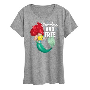 Women's - Disney Princess - Ariel And Flounder Fearless And Free Short Sleeve Graphic T-Shirt - 1 of 4