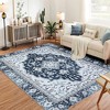 Whizmax Vintage Floral Area Rug-Soft Foldable Carpets for Dining Room, Bedroom, Living Room, Kitchen Entryway (Blue) - 4 of 4