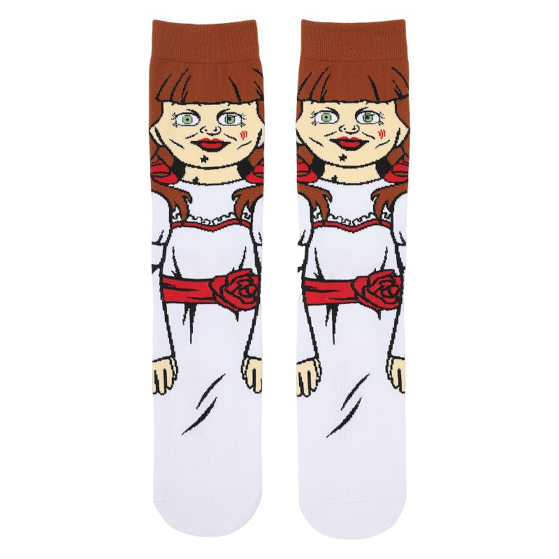 Annabelle Men's White & Brown Animigos Crew Socks, 2 of 4