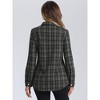 Allegra K Women's Button Down Plaid Faux Pockets Tweed Shackets Jackets - image 3 of 4