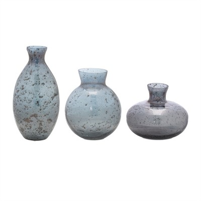 Vase (Set of 3) 4"H, 5.5"H, 7.75"H Glass