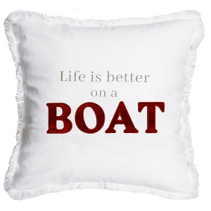 Pavilion Gift Company - Boat - 18" Throw Pillow Cover - Throw Pillow Covers - 1 of 4