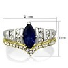 Slickblue Women's Two-Tone Stainless Steel Ring with Synthetic Glass Montana, Marquise, Wedding, Gold/Silver, Size 5-10 - 2 of 4