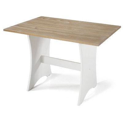 Parkside Antique White and Light Brown Pine Breakfast Nook Set