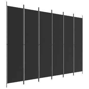 'vidaXL Black 6-Panel Room Divider - Foldable and Versatile - 100% Polyester Fabric and Durable Iron Structure - Modern Style - 1 of 4