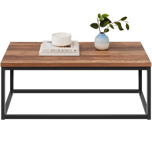 Best Choice Products 44in Rustic Modern Industrial Style Rectangular Wood Grain Top Coffee Table w/ 1.25in Top - 1 of 4