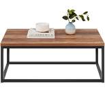 Best Choice Products 44in Rustic Modern Industrial Style Rectangular Wood Grain Top Coffee Table w/ 1.25in Top - Brown
