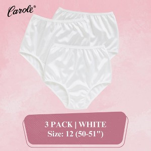 Carole Women's 100% Nylon Classic Full Cut Fit High Rise Panties -3 Pack - 1 of 4