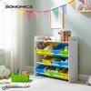 SONGMICS Toy Organizer and Storage Bins, Kids Toy Storage Unit with 9 Removable Non-Woven Fabric Bins White - 2 of 4