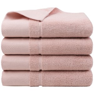 PiccoCasa Soft 100% Combed Cotton 600 GSM Highly Absorbent for Bathroom Shower Bath Towel Set - 1 of 4