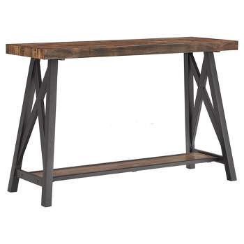 Lanshire Rustic Industrial Metal & Wood Entry Console Table - Inspire Q