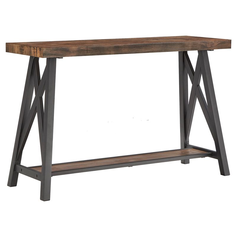 Lanshire Rustic Industrial Metal & Wood Entry Console Table - Inspire Q, 1 of 11