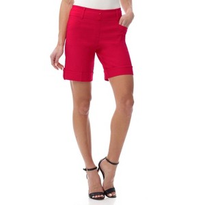 Rekucci Women's Pull-On Chic Urban Shorts with Pockets and Button Detail - 1 of 4
