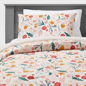 Garden Floral Kids' Comforter Set - Pillowfort™ - 1 of 4