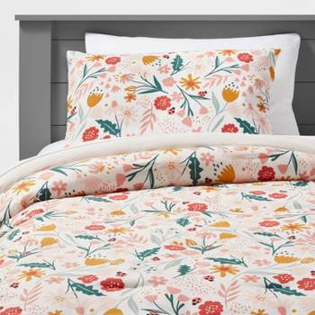 Full/queen Teen Modern Luxe Floral Comforter Set Pink/gray/blue - Makers  Collective : Target