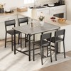 Garvee 3-Piece Dining Table Set W/Footrest & 2 Upholstered Chairs, High Table and Chairs Set with Corner Protector, for Pub, Dining - 3 of 4