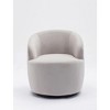 Velvet Fabric Swivel Accent Armchair Barrel Chair With Black Powder Coating Metal Ring,Gray - 2 of 4
