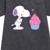 - Peanuts - Snoopy Heart Cupcake Graphic Short Sleeve Fleece Dress - 2 of 4