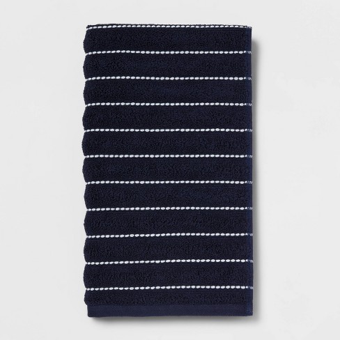 Performance Plus Hand Towel Navy Striped - Threshold™ : Target