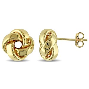 EVERLY JEWELRY | 10k Gold Knot Stud Earrings - Multiple Metal Color Options - 1 of 4