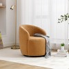 Swivel Accent Chair Small Barrel Chair Teddy Fabric Upholstered Armchair With Back Single Sofa Chair For Living Room-Maison Boucle‎ - 2 of 4