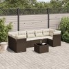 vidaXL Garden Sofa Set Brown, Cream white - 2 of 4