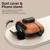 HTUTWOO for Airpods 4 Leather Case, All-Round Headphone Protective Cover, With Hidden Bracket, Magnetic Lock, Cleaning Kit for Man Women - 4 of 4