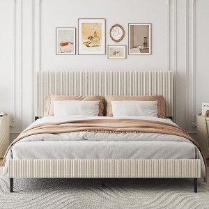 GDFStudio Olli Modern Upholstered Bed with Headboard - 1 of 4
