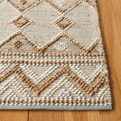 Ivory and Natural Hand-Tufted Wool 4' x 6' Area Rug