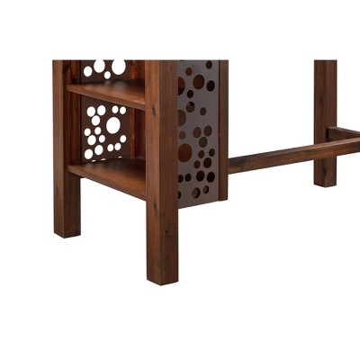 Rustic Chestnut Wire-Brush Reclaimed Wood Rectangular Dining Table