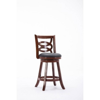 Sienna 24" Counter Height Barstool Hardwood/Cherry - Boraam: Swivel, High Density Foam, 360 Degree