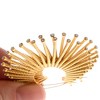 Anna-Kaci Gold Fan Hoop Earrings with Intricate Textured Detailing - Gold - 3 of 4