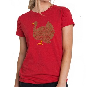 LA Pop Art Thanksgiving - Women's Premium Blend Word Art T-Shirt - 1 of 4