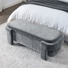 OUTSUPPLY Upholstered Storage Bench for Living Room, Bedroom, Entryway, Modern Footrest Ottoman with Hidden Compartment - 3 of 4