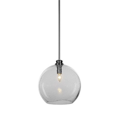Toltec Lighting Kimbro 1 - Light Pendant in  Brushed Nickel with 13.75" Smoke Bubble Shade