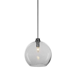 Toltec Lighting Kimbro 1 - Light Pendant in  Brushed Nickel with 13.75" Smoke Bubble Shade - 1 of 1