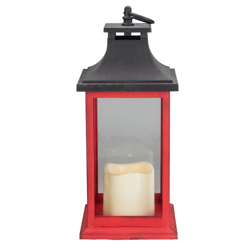 Northlight 12" Red and Black LED Candle With Deer Christmas Lantern, 5 of 6