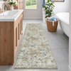 Washable Vintage  Medallion Rug Non Slip Low Pile Rug Soft RetroThrow Floor Cover Foldable Indoor Carpet for Living Room Bedroom Playroom Nursery - 4 of 4