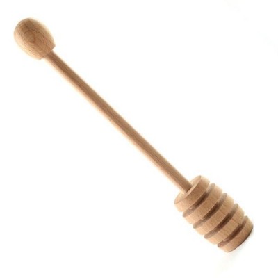 Norpro 6" Long Beechwood Honey Dipper / Syrup Drizzle Stick Dip Server